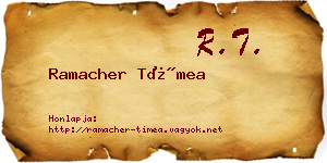 Ramacher Tímea névjegykártya